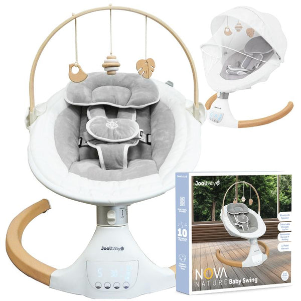 Jool Baby Nova Nature Baby Swing for Newborns - Electric Motorized Infant Swing with Bluetooth Music and 10 Preset Melodies