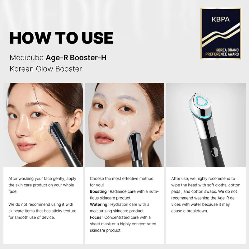 Age-R Booster Healer - Facial Treatment Device Deep Hydration, Natural Glow - Korean Skin Care