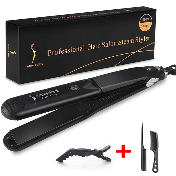 Steam Hair Straightener Ceramic Vapor Hair Curler Salon Hair Flat Iron Hair Straightening Iron Curler Styler Hair Styling Tool