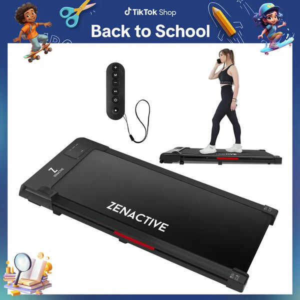 Zenactive Shock-Absorbing Treadmill, Walking Pad, under Desk Treadmill, 2-In-1 Walking Treadmill for Home/Office with Remote Control, Portable Treadmill