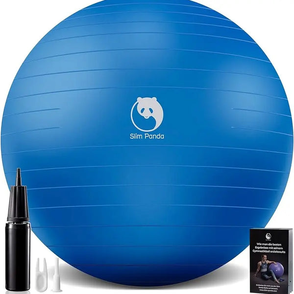 Slim Panda Exercise Ball, Multiple Sizes Yoga Ball for Workout, Birthing, Stability, Balance and Physical Therapy, Fitness Ball Chair with Guide for Office, Home Gym